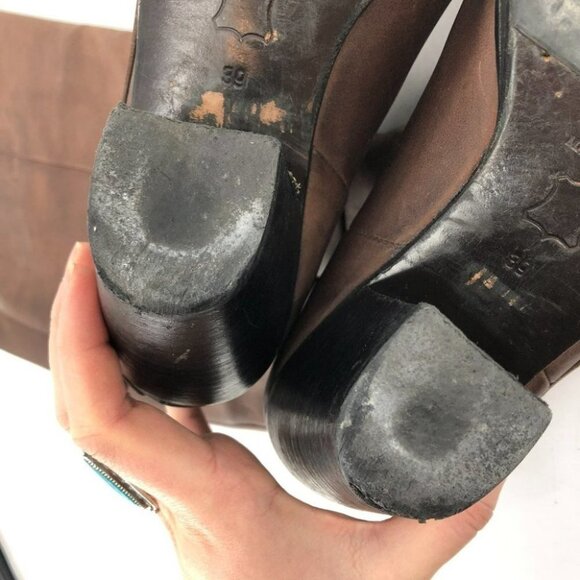 Acne Studio Pistol tall dark brown  heeled boots - Picture 11 of 16